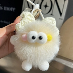 Skyvista Real Fox Fur Bowknot Pom-Pom Keychain – Bag Charm & Car Accessory