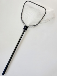Skyvista Aluminum Alloy Fishing Landing Net, 100cm Single-Section Pole, Extra Deep & Thick Nylon Net for Freshwater and Saltwater Fishing